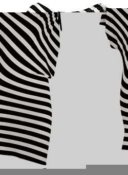 Black stripe asymmetric top
