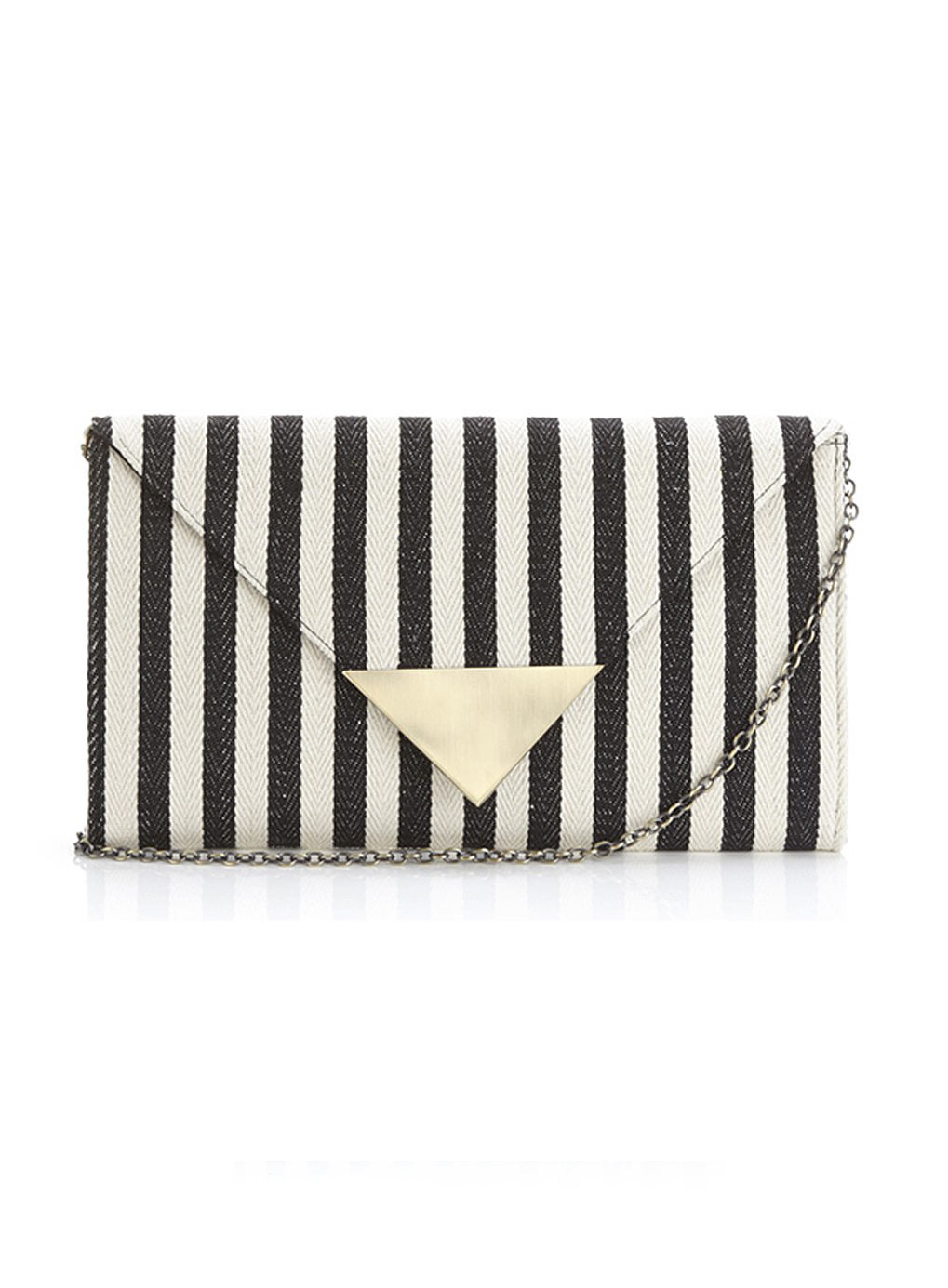 Black Striped Clutch Bag 68110004