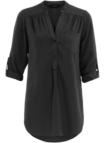 Black tab pocket blouse