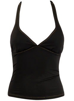 Dorothy Perkins Black tankini with gold stitching