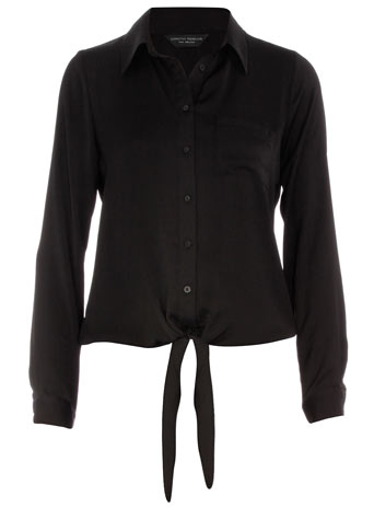 Dorothy Perkins Black tie front blouse DP05255501
