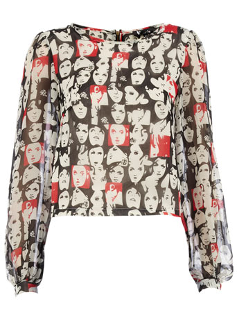 Dorothy Perkins Black warhol print blouse DP65000533