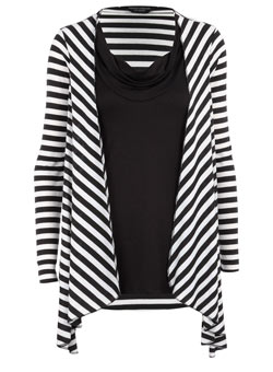 Black/white stripe cardigan