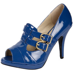 Dorothy Perkins Blue double buckle shoes