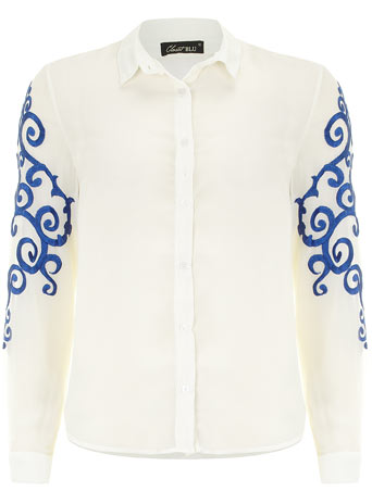Dorothy Perkins Blue embroidered blouse DP61600044