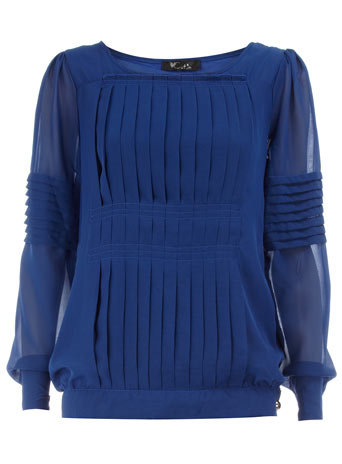 Dorothy Perkins Blue pleat detail blouse DP65000417