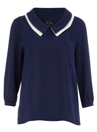 Dorothy Perkins Blue pointed collar blouse DP65000503