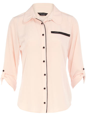 Dorothy Perkins Blush contrast trim blouse DP05246615