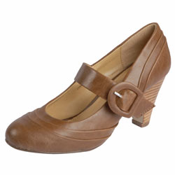 Dorothy Perkins Brown large buckle shoes