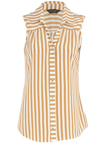 Dorothy Perkins Camel stripe sleeveless blouse DP05223154