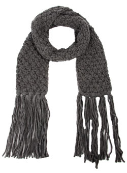 Charcoal basketweave scarf