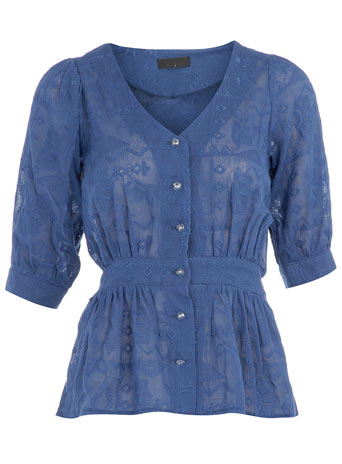 Dorothy Perkins Closet blue embroidered blouse DP60000076