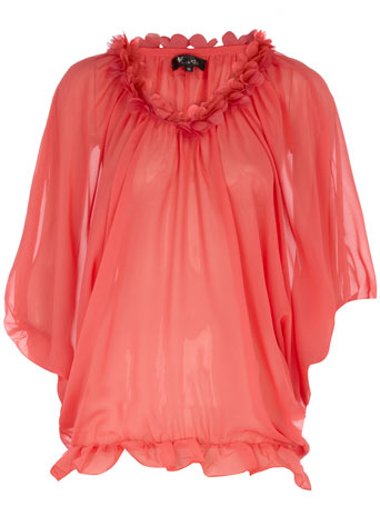 Dorothy Perkins Coral chiffon petal blouse DP65000303