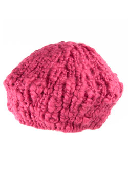 Coral chunky stitch beret