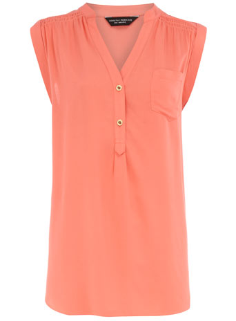 Dorothy Perkins Coral longline blouse DP05300716