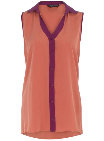 Dorothy Perkins Coral/purple contrast blouse DP05229160
