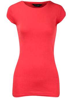 Coral short sleeve crew top