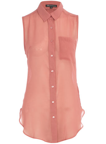 Coral sleeveless pocket blouse DP75000131