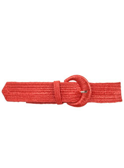 Dorothy Perkins Coral straw elastic waist belt