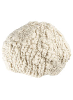 Cream chunky stitch beret