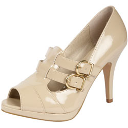 Dorothy Perkins Cream double buckle shoes