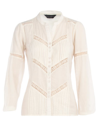 Dorothy Perkins Cream embellished lace insert blouse