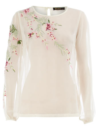Dorothy Perkins Cream embroidered blouse DP51000937