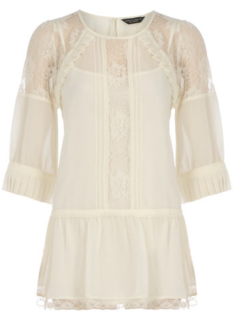 Dorothy Perkins Cream lace insert blouse DP05193110