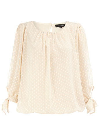 Cream polka dot blouse DP01000004