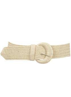Dorothy Perkins Cream straw elastic waist belt