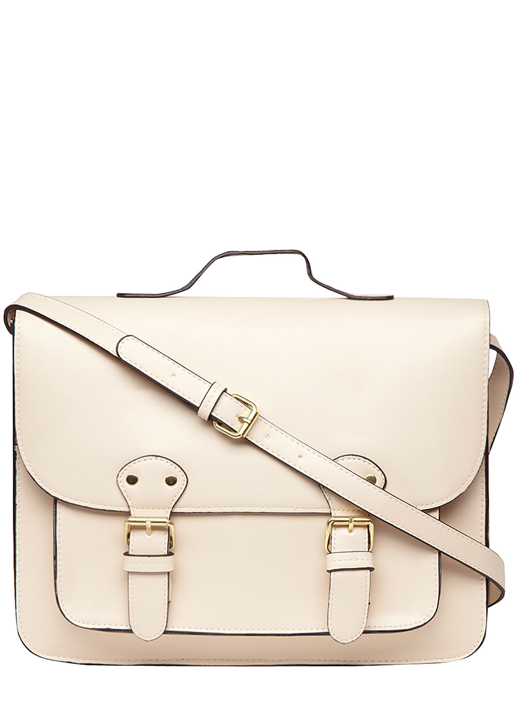 Cream structured satchel 18336955
