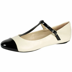 Dorothy Perkins Cream toe-cap t-bar pumps