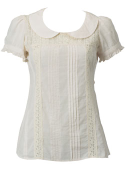 Cream victorian button blouse
