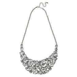 Crystal facet moon necklace