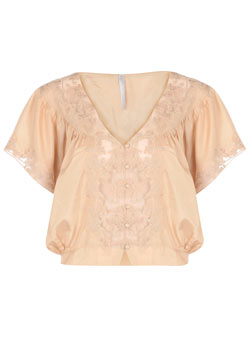 Dorothy Perkins DP Collection nude silk blouse