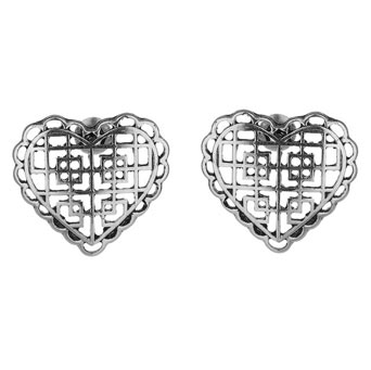 Filigree heart earrings