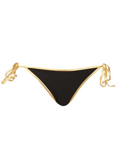Dorothy Perkins Gold piped black bikini bottom