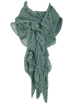 Dorothy Perkins Green crochet ruched scarf