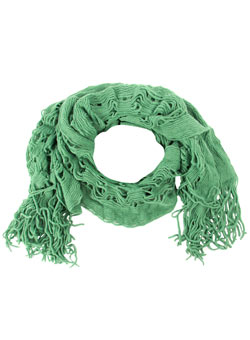 Green ladder crochet scarf
