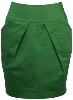 Dorothy Perkins Green pleat detail tulip skirt