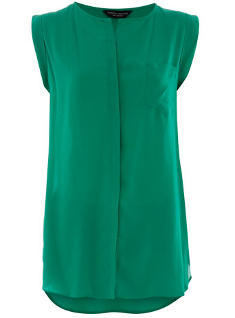 Dorothy Perkins Green pocket front blouse DP05235601