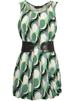 Dorothy Perkins Green print belted tunic