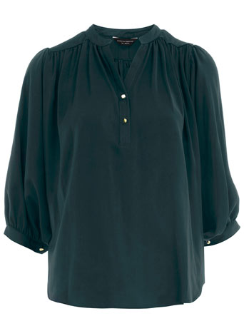 Dorothy Perkins Green satin smock blouse DP05317601