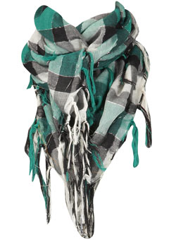 Dorothy Perkins Green tonal check scarf