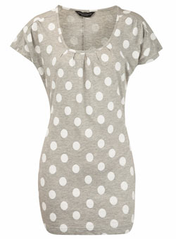 Dorothy Perkins Grey and white spot top