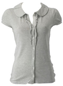 Dorothy Perkins Grey/cream frill blouse