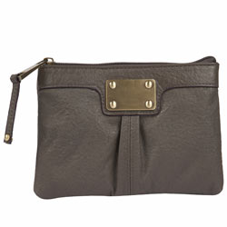 Dorothy Perkins Grey plate zip top purse