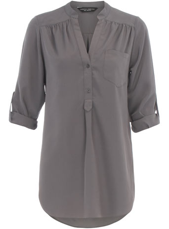 Dorothy Perkins Grey tab pocket blouse DP05202762