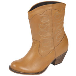 Dorothy Perkins Honey leather western boots