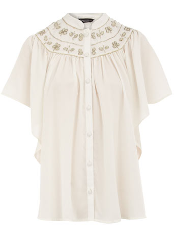Dorothy Perkins Ivory embroidered yoke blouse DP05215100